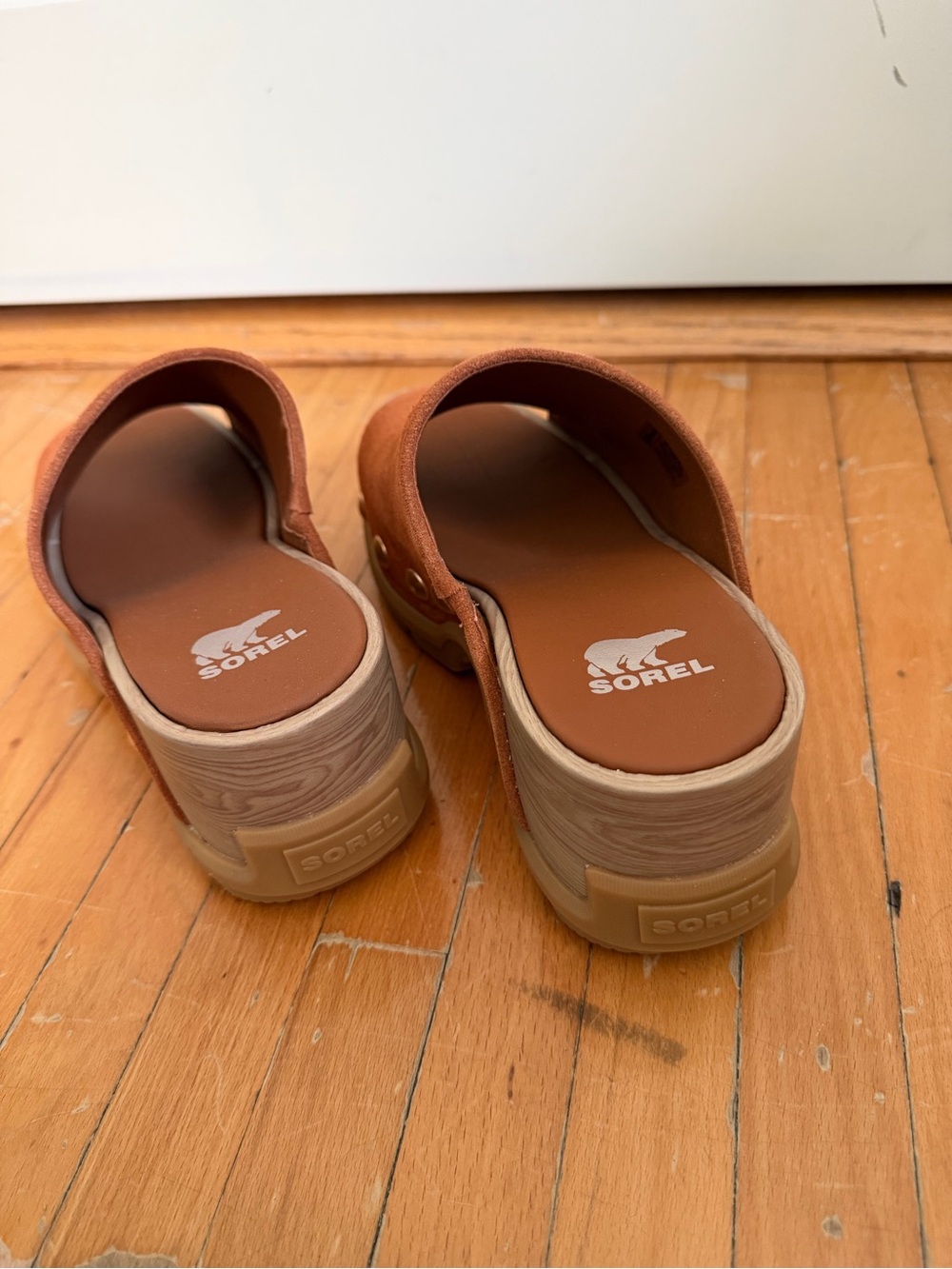 Sorel Roam'N Suede Platform Slide Sandals in Iced Tea size 8M - Picture 2 of 3